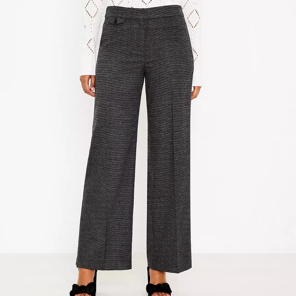 Loft Wide Leg Patterned Trousers - Picture 7 of 8